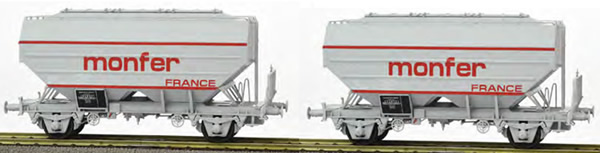 REE Modeles WB-632 - Set of 2 French Grain Car MONFER Grey Era IV